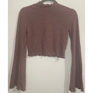 Cropped Waffle Knit Top